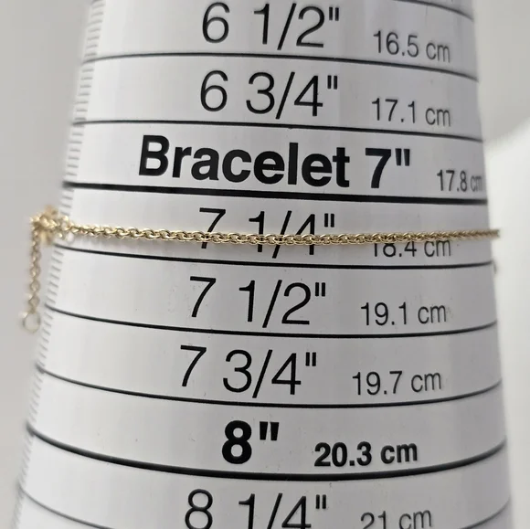 Gold Sterling Silver 925 Slave Chain Bracelet With Ring - Picture 10 of 11